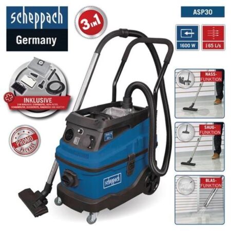 Професионална почистваща машина 3 в 1 ASP30 / Scheppach 5907704901 / 30Л 4