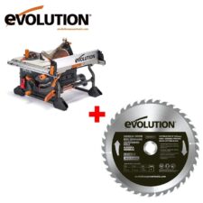 ПРОМОЦИЯ! Портативен настолен циркуляр R255TBL+ 220V-240V/50Hz EU (E034A) / Evolution 119-0013 / с диск GW255TCT-40-4657