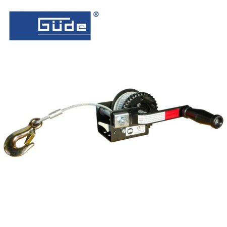 Ръчна лебедка 360кг 10м стоманено въже / GUDE 55125 / 1