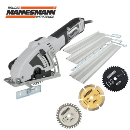 Ръчен циркуляр мини 600 W, окомплектован с 3 диска / Mannesmann 12891 / 8