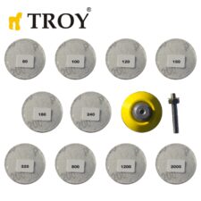 Шкурки - шайби / Комплект абразивни шайби и пад 101 части 2“ / Troy 25930 /