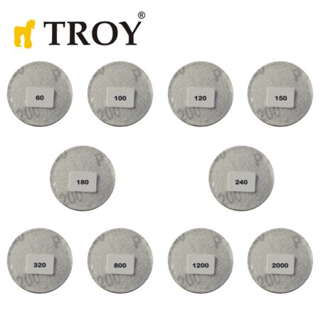 Шкурки - шайби / Комплект абразивни шайби и пад 101 части 2“ / Troy 25930 / 5