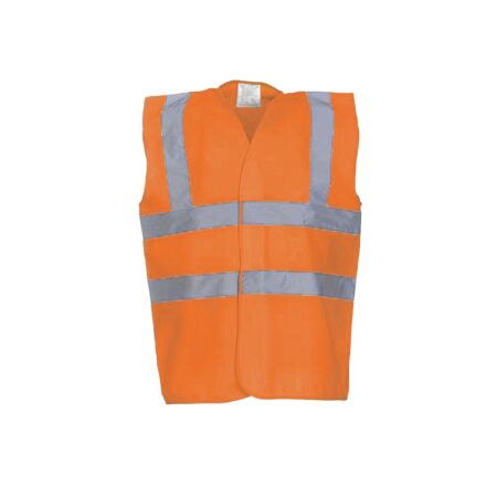 Светлоотразителен елек / Светлоотразителна жилетка / HI-VIS / оранжев, 4 ленти, XXL 1