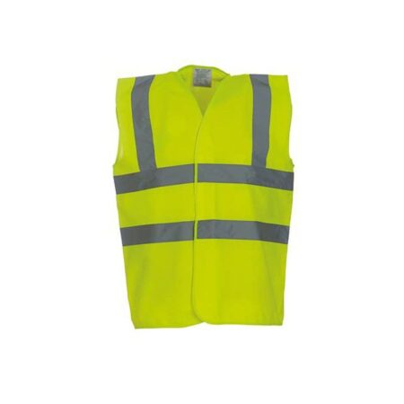 Светлоотразителен елек / Светлоотразителна жилетка / HI-VIS / жълт, 4 ленти, L 1