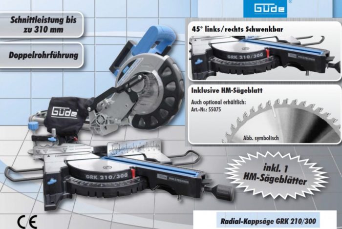 Циркуляр за ъглово рязане GRK 210/300 / GUDE 55006 / 3