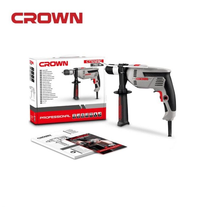 Ударна бормашина 750W CROWN / CT10129C / 7