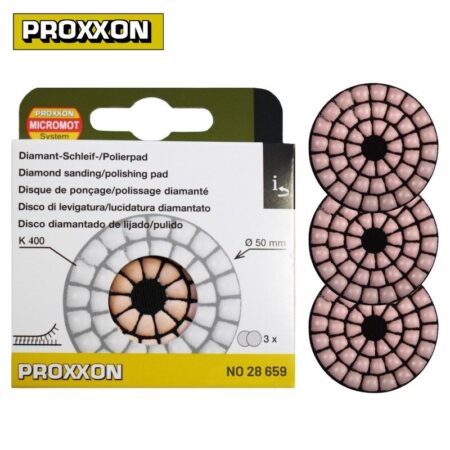 Диамантен пад за полиране / шлайфане / Proxxon 28659 / диаметър 50 мм K400, 3бр. 2