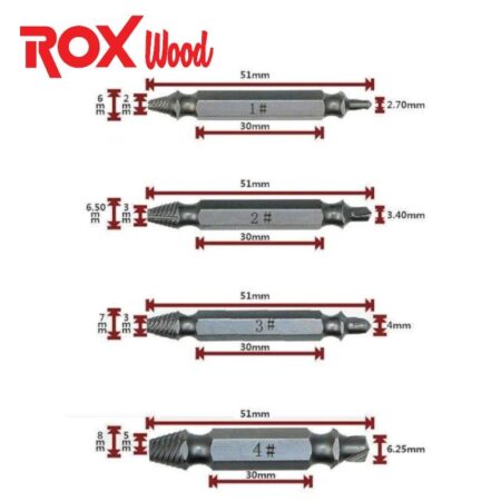 Комплект екстрактори за изваждане на скъсани болтове SPEEDOUT / ROX 153ROX0070 / 3