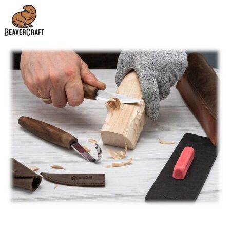 Луксозен комплект за дърворезба с орехови дръжки / BeaverCraft S01X Brown / 5