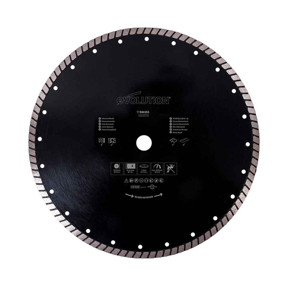 355mm-diamond-blade-543009 Evolution RAGE 355 mm Диамантен диск / EVOLUTION RAGEBLADE355DIAMOND-1640 / - Image 1