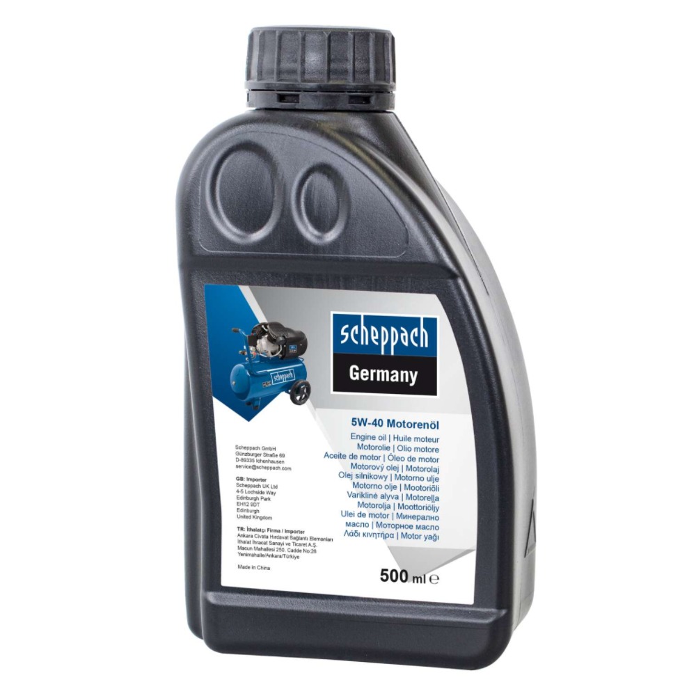 3906100701 Масло за компресори 5W-40, 500ml Scheppach - Image 1