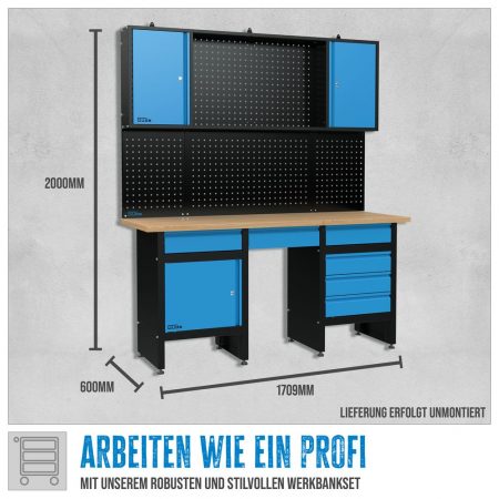 Комплект работна маса със стенен шкаф GUDE GW 6/1 XL / 40497 / 3
