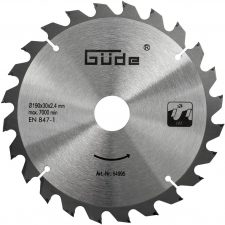 Диска за циркуляр за ъглово рязане / GUDE 54995 / 190мм 24 зъба