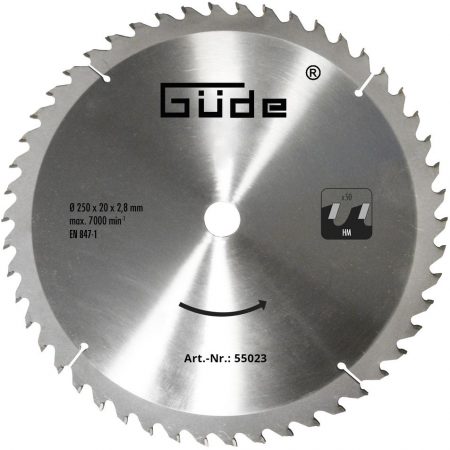 Режещ диск за циркуляр / GUDE 55023 / 250x20 мм / 50 Z - Image 1
