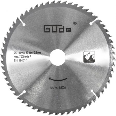Диск за циркуляр, 210x30мм / 60T / GUDE 55076 / 1