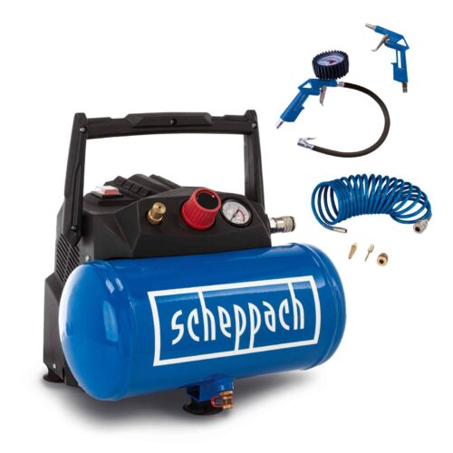 Безмаслен компресор 8bar, 6l, Scheppach HC06 / 5906153901 / 2