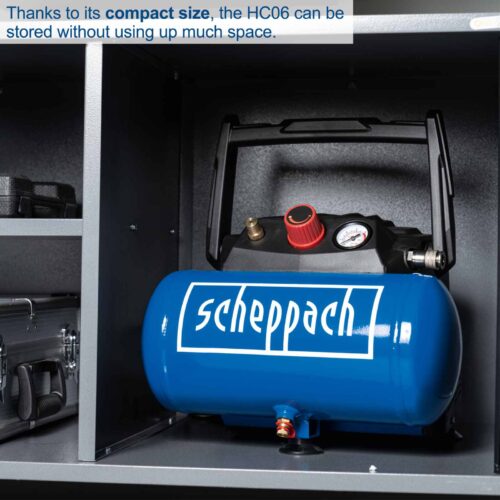 Безмаслен компресор 8bar, 6l, Scheppach HC06 / 5906153901 / 10