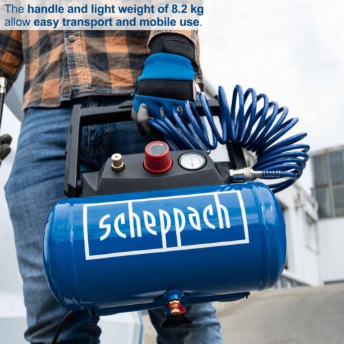 Безмаслен компресор 8bar, 6l, Scheppach HC06 / 5906153901 / 8