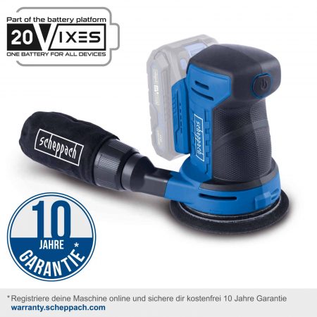 Безчетков Акумулаторен Ексцентър шлайф 20V Scheppach IXES C-OBS125-X / 5909240900 / - Image 10