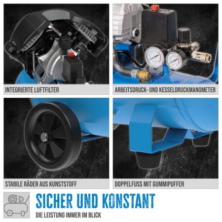 Компресор 50 l, 10 bar с комплект инструменти / GUDE 71177 / 4