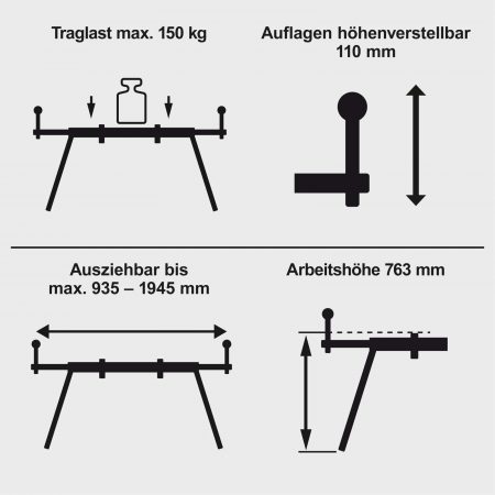 Работна маса за циркуляр за ъглово рязане Scheppach UUG1550-BE black edition / 58071049944 / - Image 3