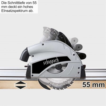 Ръчен потапящ циркуляр с водеща релса 1400mm Scheppach Black Edition TAS55-BE / 58018089944 / - Image 8