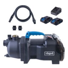 Акумулаторна градинска помпа Scheppach C-GP3000-X / 5909411400 / включени 2х2 Ah батерии и зарядно устройство 2,4 A