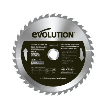 Циркулярен диск за дърво 255 мм / Evolution GW255TCT-40 / (K008A) 1