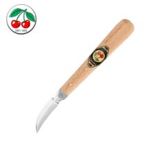 Извит нож за дърворезба с кожен препазител на острието / Kirschen 3353100 /