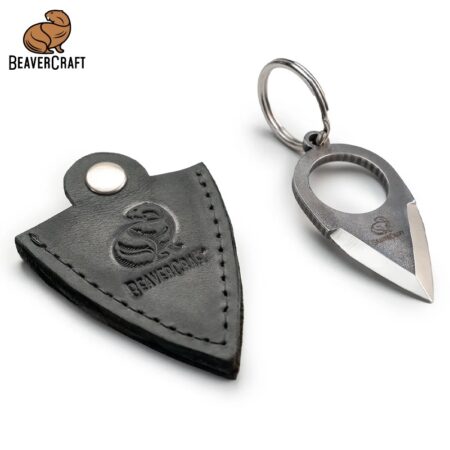Ключодържател - нож - с калъф и пръстен за ключове / BeaverCraft PK1 / 2