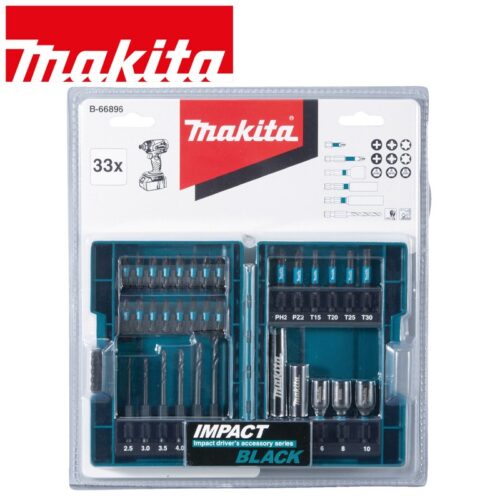 Комплект битове, свредла и вложки / Makita B-66896 / 33 бр. 3