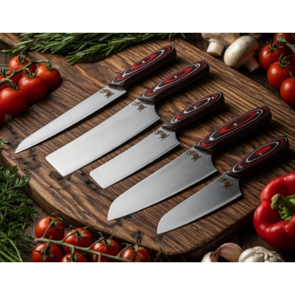 komplekt-kukhnenski-nozhove-s-postavka-5-chasti Комплект кухненски ножове с поставка - 5 части - Image 1