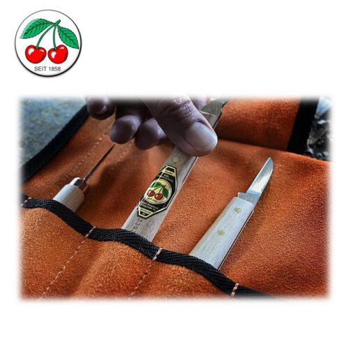 Комплект ножове за дърворезба в кожен калъф 3 броя / Kirschen 3307000 / 3