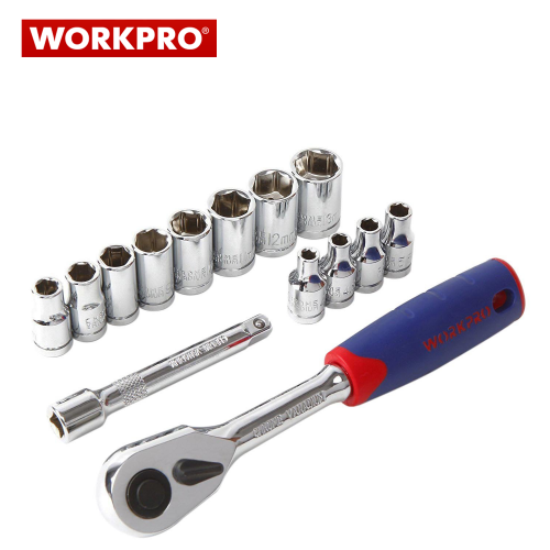 Комплект тресчотка с вложки 1/4“ 14 части / Workpro W003022 / 1