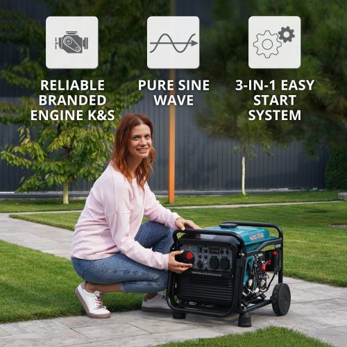 Инверторен генератор на газ/бензин 4000W, 230V - 3.6A - монофазен / KS 4100iE G / 7