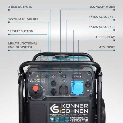 Инверторен генератор 8500W с възможност за ATS / KS 8100iE ATSR / 3
