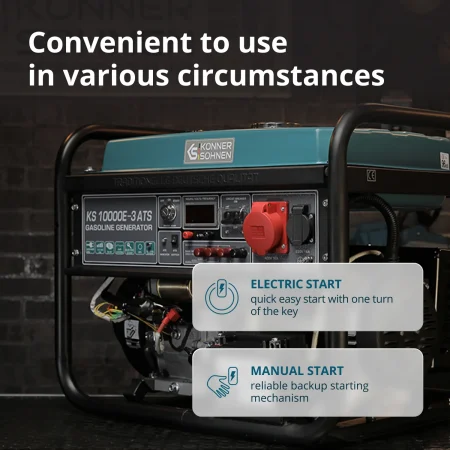Трифазен/Монофазен Бензинов Генератор за ток с ATS, 8000W / KS 10000E-3 ATS / - Image 5