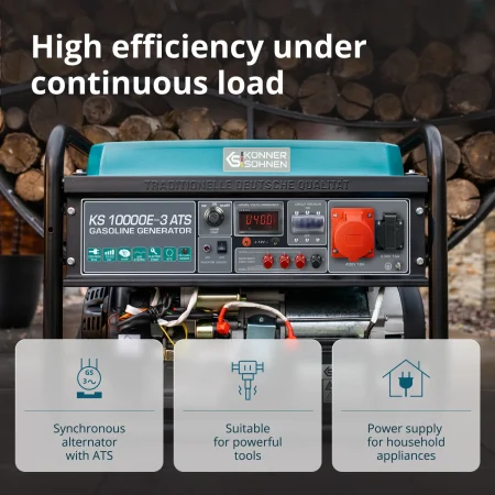 Трифазен/Монофазен Бензинов Генератор за ток с ATS, 8000W / KS 10000E-3 ATS / - Image 6