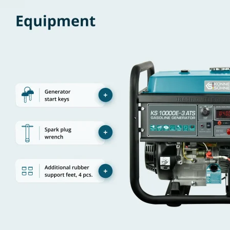 Трифазен/Монофазен Бензинов Генератор за ток с ATS, 8000W / KS 10000E-3 ATS / - Image 8