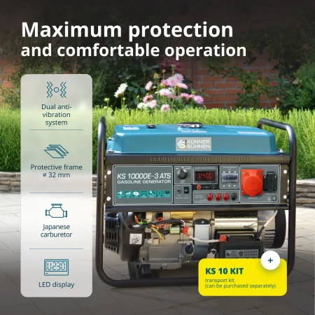 Трифазен/Монофазен Бензинов Генератор за ток с ATS, 8000W / KS 10000E-3 ATS / - Image 9