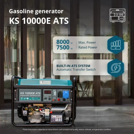 Бензинов Генератор за ток с ATS, AVR 8kW / KS 10000E ATS / - Image 2