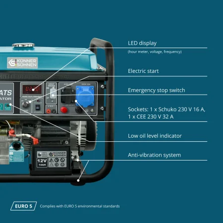 Бензинов Генератор за ток с ATS, AVR 8kW / KS 10000E ATS / - Image 7