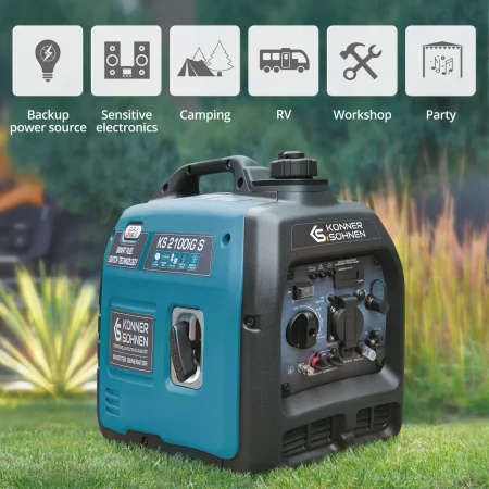 Тих Инверторен генератор за ток на 2000W Газ/бензин / KS 2100iG S / - Image 7