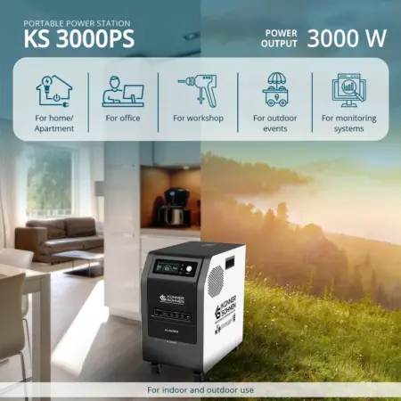 Портативна енергийна станция 3kW, 3200Wh, Konner & Sohnen KS 3000PS - Image 2