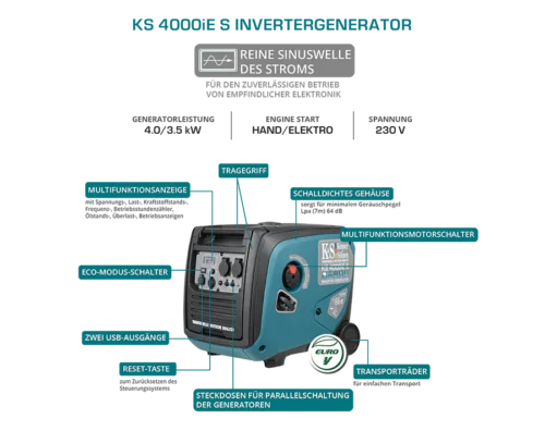 Тих Инверторен бензинов Генератор 4000W / KS 4000iE S / 13