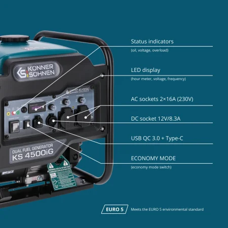 Инверторен Генератор 4500W бензин/LPG (двугоривен) KS 4500iG - Image 5