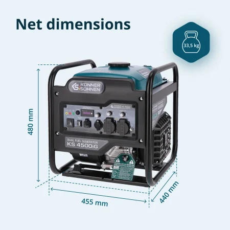 Инверторен Генератор 4500W бензин/LPG (двугоривен) KS 4500iG - Image 9