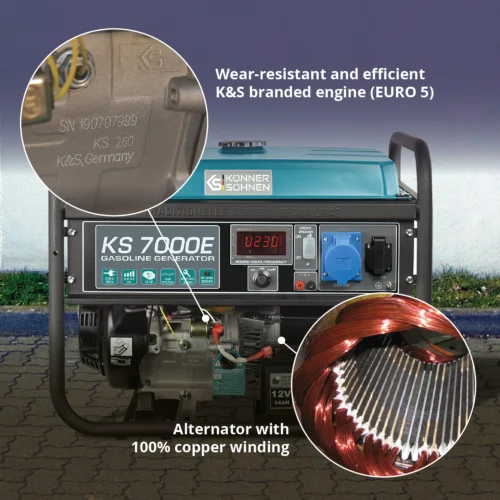Бензинов Генератор за ток, 5500W, AVR / KS 7000E / 4