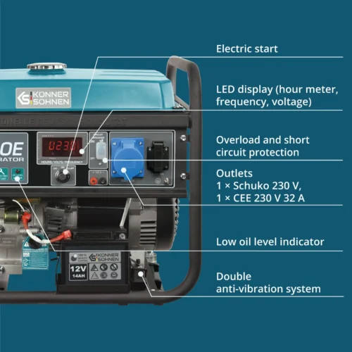Бензинов Генератор за ток, 5500W, AVR / KS 7000E / 5