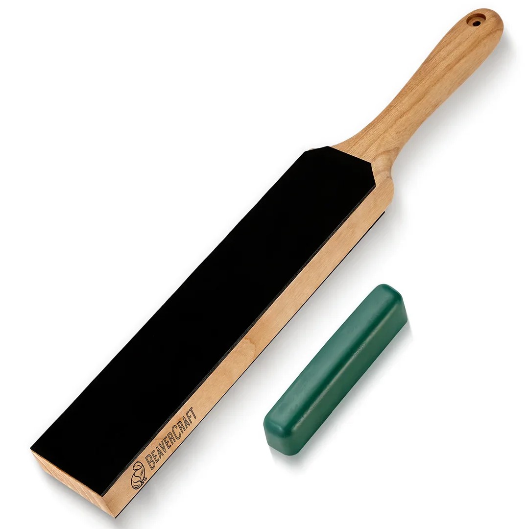 LS6P1_Title_1_AmazonY Строп за заточване на остриета - кожен, с дървена дръжка / BeaverCraft LS6P1 / - Image 1